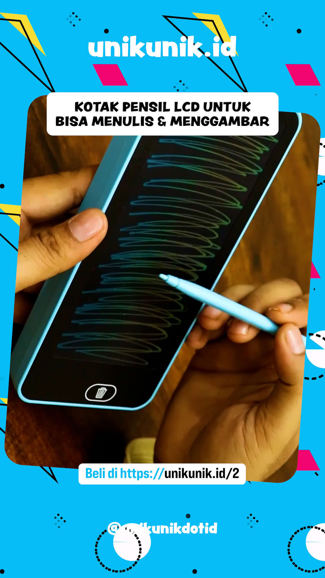 Kotak Pensil LCD Bisa Menulis & Menggambar