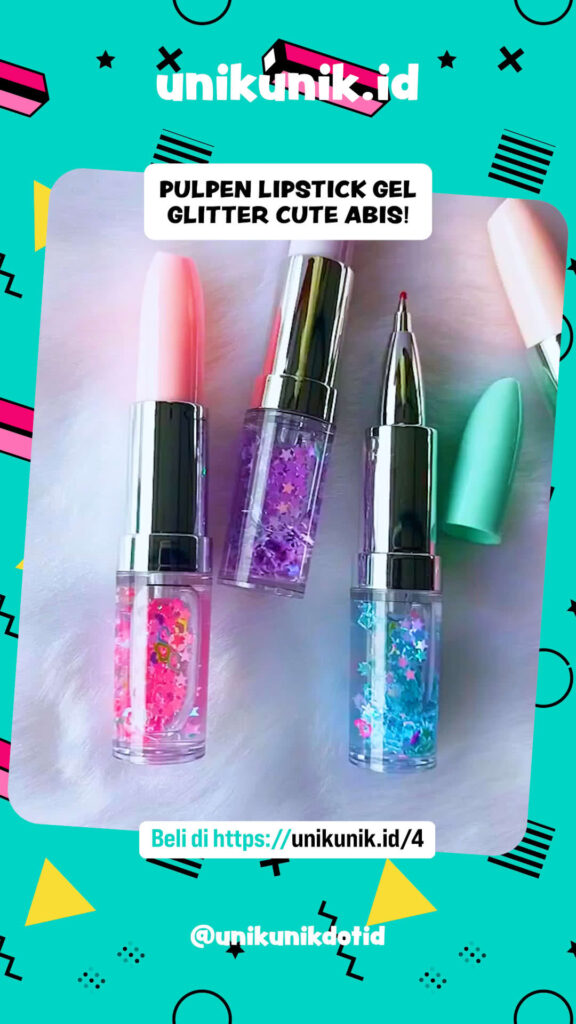 Pulpen Lipstick Gel Glitter Cute Abis
