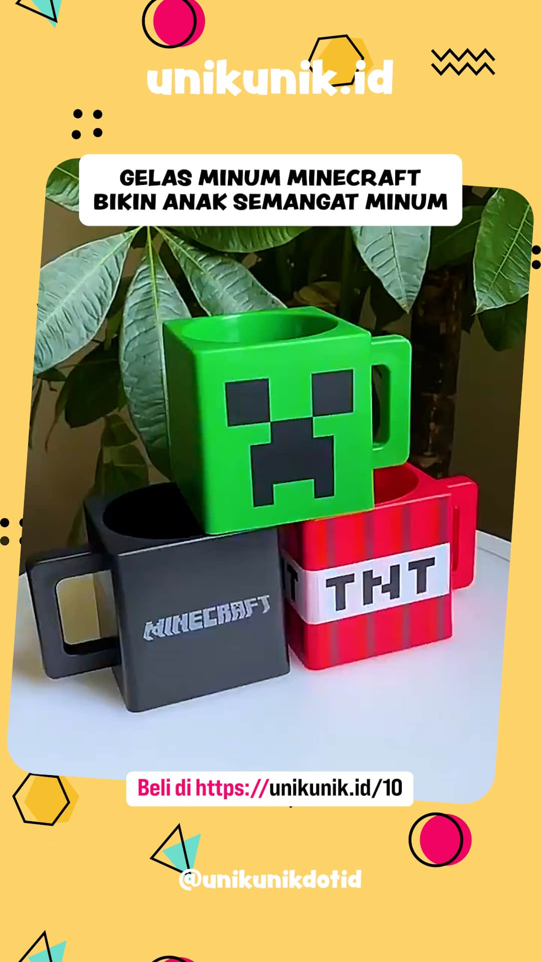 Gelas Minum Minecraft Bikin Anak Semangat Pas Minum